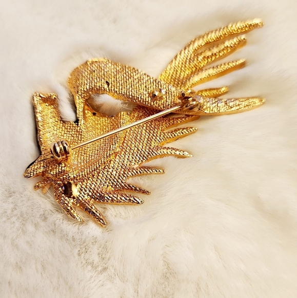 Vintage Enamel and Cut Crystal Flowing Mane Horse Pin - Picture 2 of 9